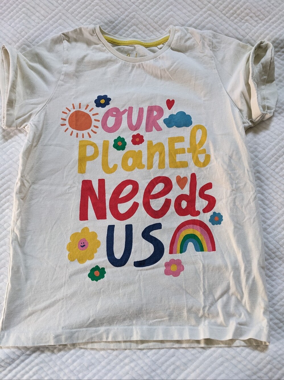 Mini Boden Shirt Our Planet Needs Us Tee Size 13-14